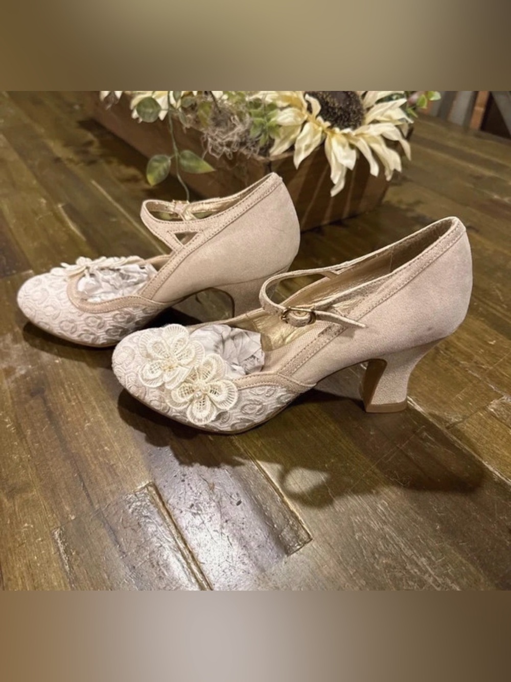 Ruby Shoo Bridal And Occasion Mary Jane Heels With Lace Appliqué in Ivory 6